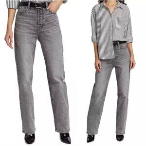 Pistola Cassie Super High Rise Straight Leg Jeans Gray Sz 30